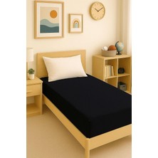 TemmuzX 140 x 200 cm Düz Pamuklu Tek Kişilik Lastikli Fitted Penye Çarşaf