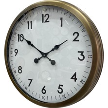 TemmuzX 60 cm Eskitme Metal Dekoratif Duvar Saati