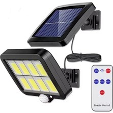 TemmuzX HS-8021C 144 LED Güneş Enerjili 3 Mod Kumandalı 3.5 mt Kablolu Kaliteli Sensörlü Solar Sokak Lambası