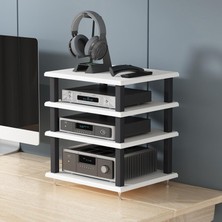 TemmuzX Ağır Hizmet Tipi 4 Raflı Mobil Ses - Amplifikatörler, Pikaplar, Dac ve Av Ekipmanları Için Açık Raflı ve Darbe Emici Ayaklı Hi-Fi Stereo Bileşenleri I