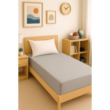 TemmuzX 140 x 200 cm Düz Pamuklu Tek Kişilik Lastikli Fitted Penye Çarşaf
