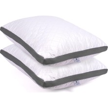 TemmuzX Klimalı Yastık 50X70 cm - Hava Sirkülasyonlu Kapitone Mikrofiber Dış Kılıf 850 gr Silikon Dolgulu Ortopedik Uyku Yastığı (2'li Gri)