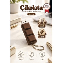 TemmuzX USB Flash Bellek 64GB Çikolata Görünümlü Anahtarlıklı USB Drive USB02 Kahverengi