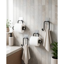 Hcc Trend Yapışkanlı Banyo Seti 2 Rulo Tutucu 2 Havlu Askılığı