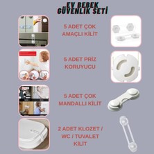TemmuzX Can Yıldız Plastik Bebek Ev Güvenlik Emniyet Seti Mandallı Priz Klozet Kilidi Çok Amaçlı Kilit