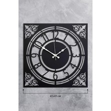 TemmuzX 41 cm Metal Malzeme Akar Saniye Sessiz Mekanizma Dekoratif Duvar Saati