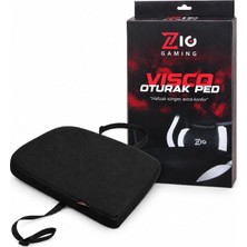TemmuzX Gaming Visco Sünger Oturak Minderi, Ofis Sandalyesi ve Oyuncu Koltuğu Için Hafızalı Sünger Koltuk Pedi, Ayarlanabilir Kemerli, Siyah, 40 x 44 x 4 cm