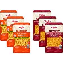 Gy Atelier Yayla Glutensiz Makarna 400 gr 3 Tahıllı ve 2 Bakliyatlı Penne ve Mısır ve Pirinç Fusilli 6 Li Karma Paket