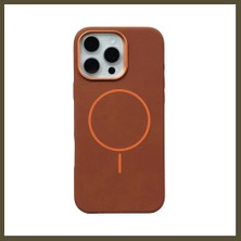 Northcity Joko iPhone 16 Pro Uyumlu Luno Deri Magsafe Kapak - Kahverengi Bx