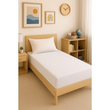 TemmuzX 120 x 200 x 30 cm Düz Pamuklu Tek Kişilik Lastikli Fitted Penye Çarşaf