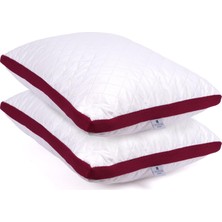 TemmuzX Klimalı Yastık 50X70 cm - Hava Sirkülasyonlu Kapitone Mikrofiber Dış Kılıf 850 gr Silikon Dolgulu Ortopedik Uyku Yastığı (2'li Bordo)