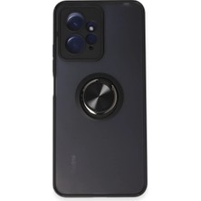 Bucuks Xiaomi Redmi Note 12 4g Kılıf Montreal Yüzüklü Silikon Kapak - Siyah