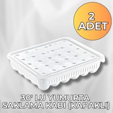 TemmuzX 2 Adet Yumurta Saklama Kabı 30'lu, Steril Yumurtalık, Kapaklı Yumurta Organizeri