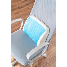 TemmuzX Jelli Ortopedik Visco Bel Yastığı Ofis Araba Koltuk Yastığı Serinleten Yastık 38X32X12 cm