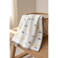 TemmuzX % 100 Pamuk Çift Taraflı Biyeli Flanel Battaniye 90 x 90 cm