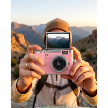 SDT Fotoğraf Makinesi 48 Mp Kamera Pembe LK007
