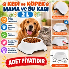 Marka Kolik Silikon Kaydırmaz Taban Plastik Kedi ve Köpek Mama ve Su Kabı 2 L (Adet Fiyatıdır)