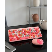 Hazal Boutique Retro Tarz Bluetooth 5.1 Klavye UCZZZQW02PEMBEKLAVYEMOUSE-6