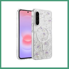 S'82 Onegif Samsung Galaxy A56 Uyumlu Misk Simli Magsafe Kapak - Desen 2 BZS82