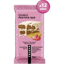 TeknoKapsül Trubar Kaplamalı, Kaju Ezmeli Çilekli Protein Bar 50 G x 12 Adet