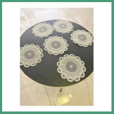 S'82 6 Lı Dantel Kahve Sunumluğu 15X15 cm Asorti Desenli Çeyizlik Sunumluk BZS82