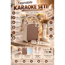 Sungur's Store Bluetooth Karaoke Hoparlör 2 Mikrofonlu Taşınabilir Şarjlı Müzik Seti Ses Değiştirme Özl