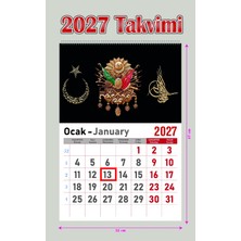 Orkide Matbaacilik Takvim - Spiralli 12 Yaprak 32X47 cm - Osmanlı Resimli Kuşe Kağıt Duvar Takvimi - 2027
