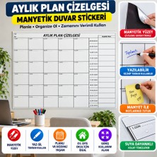 Marka Kolik Aylık Planlayıcı Manyetik Duvar Stickerı Takvim Plan Çizelgesi