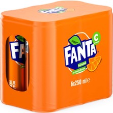 TeknoKapsül Fanta Portakal Aromalı Kutu 6X250 ml