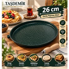 Tasdem Home 26 cm Sac Krep Omlet Yumurta Tavası Yeşil 26 cm Granit