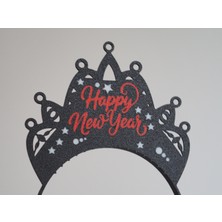 Marka Kolik 3D Baskı Happy New Year Yazılı Ikili Saç Bandı Seti Kadın ve Erkek Yılbaşı Parti Aksesuarı