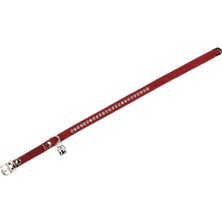TemmuzX Kedi Boyun Tasması, Swarovski Taşlı, Kırmızı, 24,5-30CM
