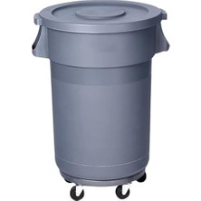 TemmuzX Dış Mekan Geri Dönüşüm Kutusu, Çöp Kovaları Banyo Çöp Kovası Tekerlekli ve Kapaklı Çöp Kovası Yuvarlak Çöp Kovası Büyük Kapasiteli Çöp Kutusu 80L/21.1