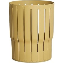 TemmuzX Vintage Içi Boş Çöp Kovası, Kapaksız, Plastik, 10 Litre/2,6 Galon, Açık, Oturma Odası, Yatak Odası, Ofis, Mutfak (Sarı)