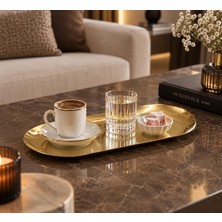 TemmuzX Gold Metal Sunum Tepsisi - Söz Nişan Tepsisi 26X11CM