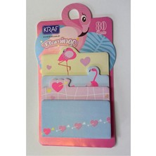 TemmuzX Yapışkanlı Not Kağıdı Set Flamingo Temalı 20 Yaprak x 4 Adet