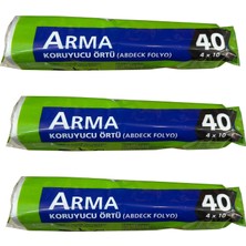 TemmuzX Arma Naylon Tadilat Boya Koruyucu Örtü Poşet Folyo - 4X10 Metre - 40 M2-3 Paket