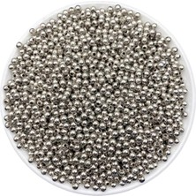 TemmuzX 4mm Gümüş - Nikel Renk Ccb Metalize Metal Görünümlü Plastik Boncuk,takı Boncuğu (50GR,~520 Adet)