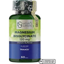 TemmuzX Natures Supreme Magnesium Bisglycinate 120 Mg 60 Tablet Aromasız Renkli