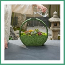 S'82 3D Baskı Self-Watering Planter - Kendi Kendini Sulayan Saksı-Yeşil BZS82