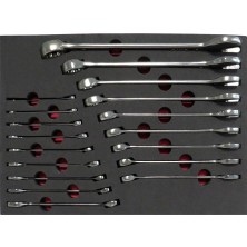TemmuzX 1401-K18B Anahtar Kombine Set 18 Parça 6-27 Sünger Yataklı