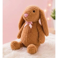 TemmuzX Uyku Arkadaşım Uzun Kulak Bunny Peluş Tavşan 65 cm Kahverengi