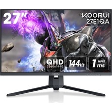 TemmuzX Monitör, 27E1QA, 27 Inç, 144Hz, Qhd, 2560*1440, 1ms, Va, Adaptive Sync, Monitörler, Gaming, HDMI 2.0*2, Dp 1.2*1, Eğilmek, -5~20°, Yukarı ve Aşağı, Gö