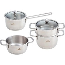 TemmuzX Baby Steel 6 Parça Çelik Tencere Seti