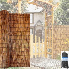 TemmuzX Bu Doğal Bambu Eskrim Ruloları 2FT6FT x 16.4ft Gizlilik Ekran Perdesi Balkon Dış Mekan Arka Bahçe Veranda Çit Panelleri Dayanıklı Bahçe Dekoru
