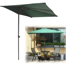 TemmuzX Bu 2,5 M x 1,3 M (8,2 Ft x 4,3 Ft) Yüksekliği Ayarlanabilir ve Yarım Yükseklik Tasarımlı Bahçe Şemsiyesi, Küçük Alanlar, Balkonlar, Verandalar ve Duva