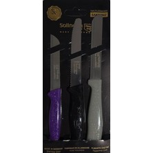 TemmuzX Solingen Paslanmaz Çelik Micro Tırtıklı Sebze Meyve Bıçağı 3 Lü Set