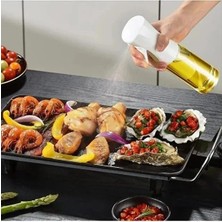 TemmuzX Cam Yağ Spreyi, Airfryer Için Zeytinyağı ve Limon Yağı Şişesi, Şeffaf, 750ML, Dikdörtgen Tasarım, Beyaz Tıpalı