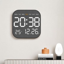 TemmuzX Kumandalı LED Dijital Duvar Saati 19 cm | Geri Sayım Zamanlayıcı, Alarm, Tarih, Sıcaklık, Otomatik Parlaklık, USB Güç, Uzaktan Kumandalı Elektronik Sa