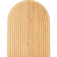 TemmuzX Dekoratif Oval Kesme ve Sunum Tahtası, Bambu, 32.5 x 24.5 Cm, Doğal